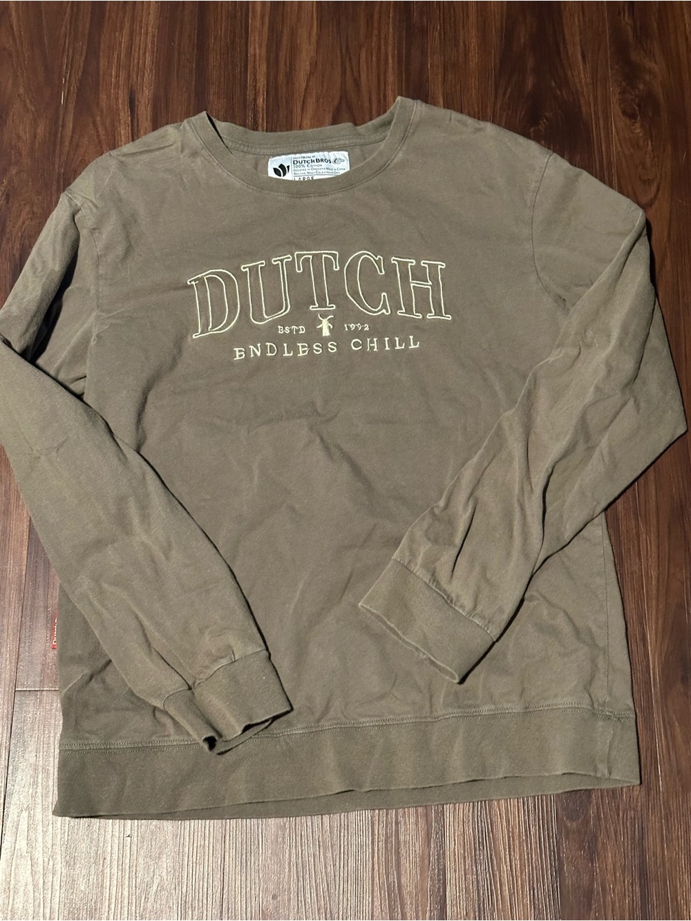Dutch Bros Men's Crewneck Sweatshirt - Olive Graphic